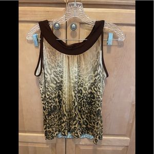 7W cheetah print blouse, size L